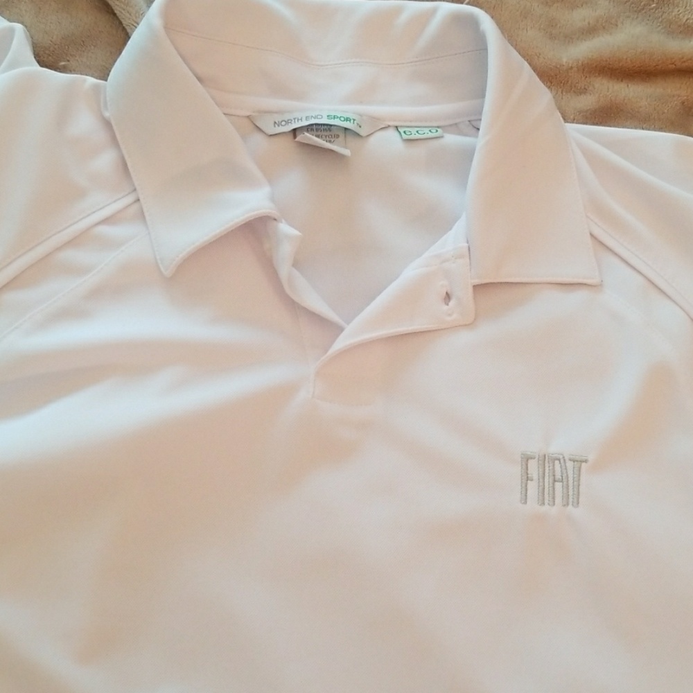 2 fiat logo polo shirts sz LARGE